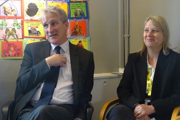 Prisons and Probation Minister, Damian Hinds with BWC Director Lisa Dando during a visit to Brighton Women’s Centre