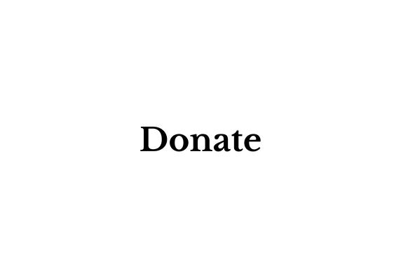 The word donate in a white circle
